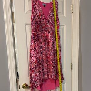 Cynthia Rowley Pink Patterned High Low Dress